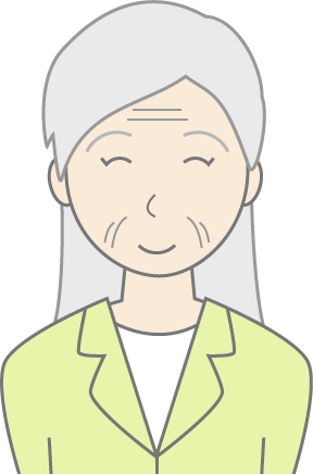 高齢女性（スーツ）のシンプルな人物イラスト1