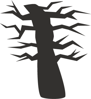 木（ハロウィン）の無料イラスト2