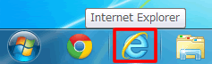 タスクバーの Internet Explorer 9