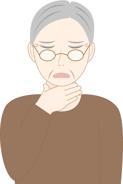 喉が痛い高齢男性のフリー素材2