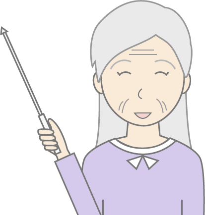 高齢女性（私服）のシンプルな人物イラスト14