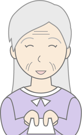 高齢女性（私服）のシンプルな人物イラスト15