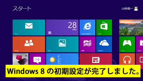 Windows 8 の初期設定完了