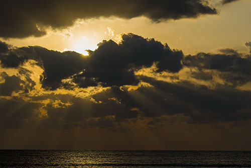 フリー写真素材232「海と夕日」