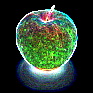 緑色に光るリンゴの無料背景画像