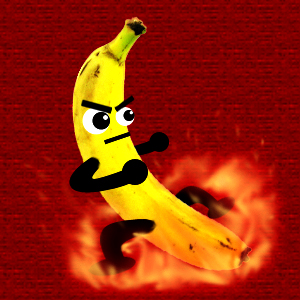 戦うバナナの無料背景画像１