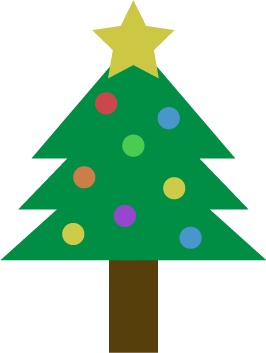 クリスマスツリーの無料イラスト