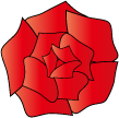 大きい薔薇（赤色）の無料イラスト