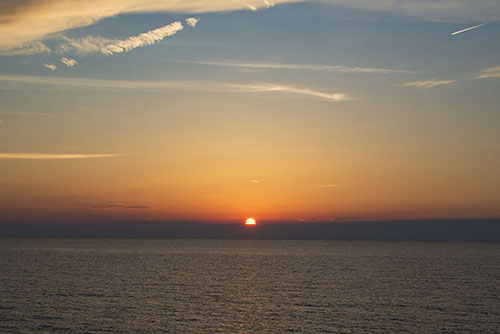 フリー写真素材161「海と夕日」