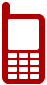 濃い赤色の携帯電話アイコン