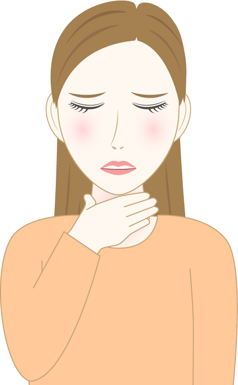 喉が痛い女性のフリー素材2