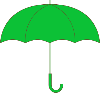 傘（緑色）の無料イラスト