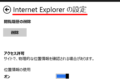 Internet Explorer の設定